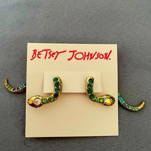 NWT Authentic Betsey Johnson Snake Jeweled Earring